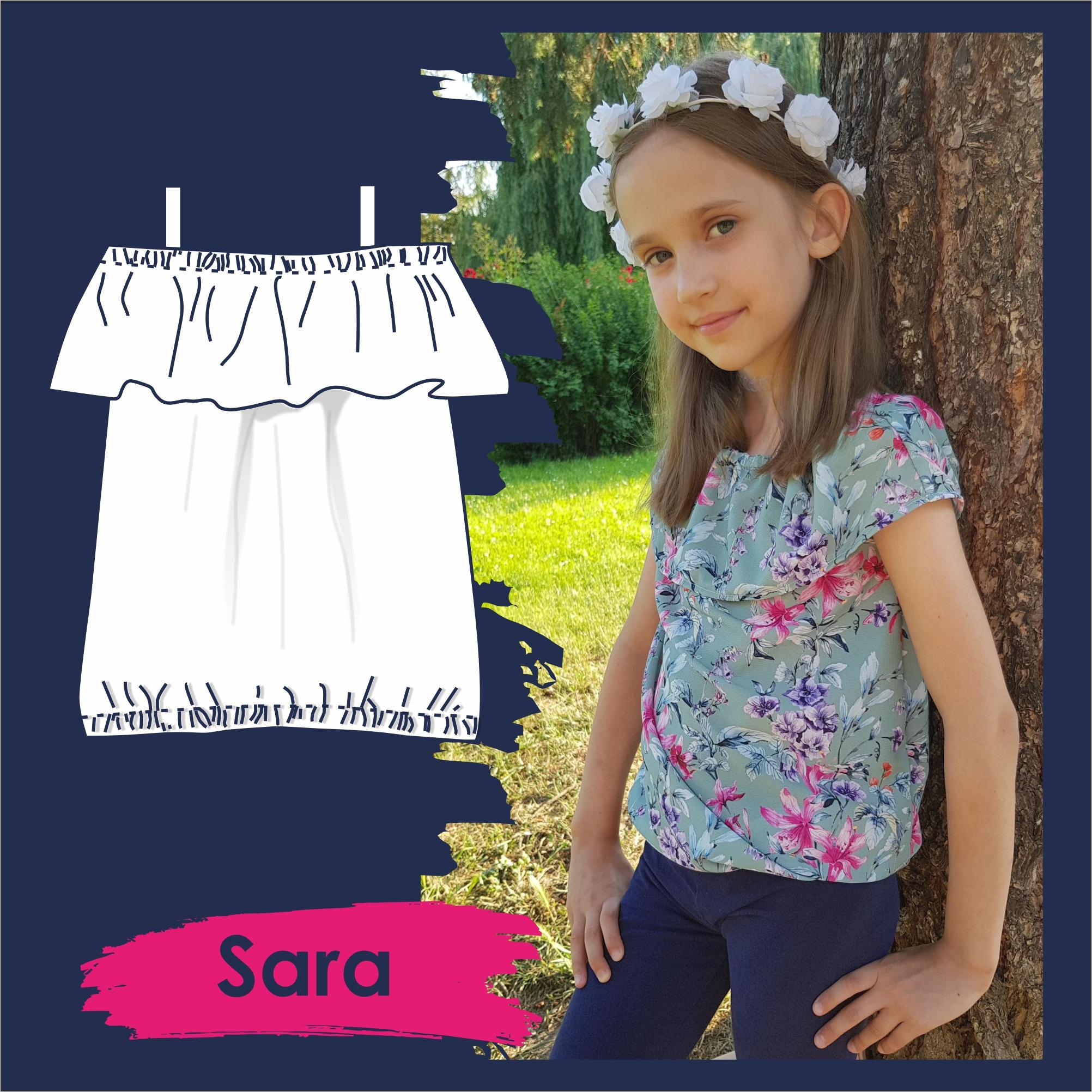 Bluzka hiszpanka (SARA) - na ramiączkach