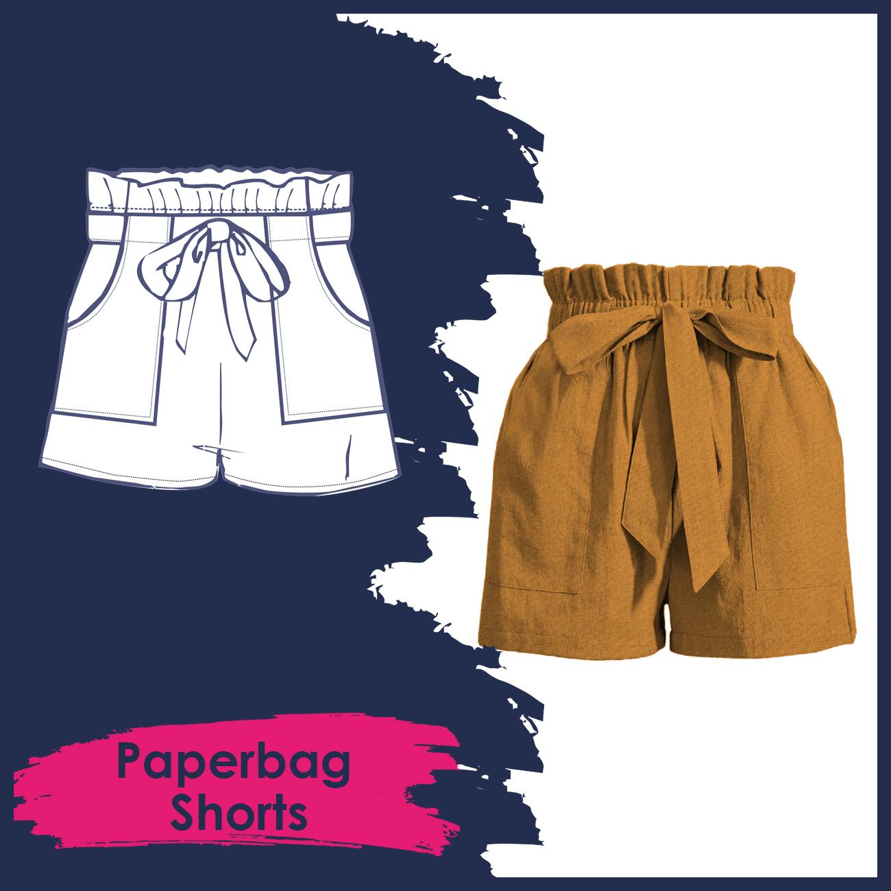Women's paperbag shorts
