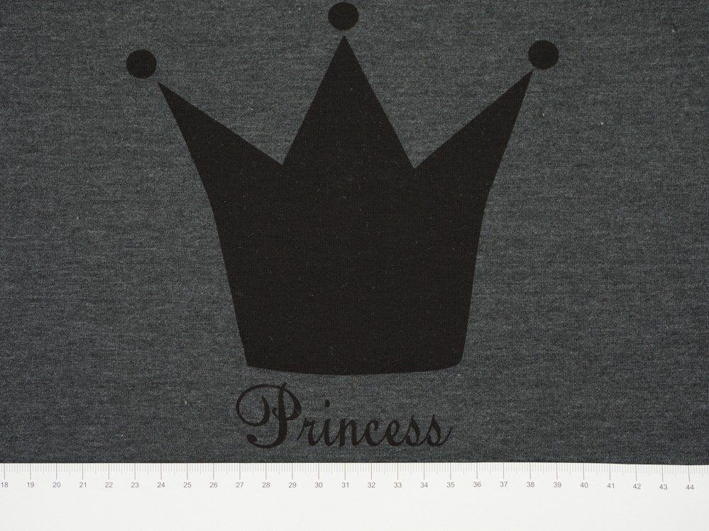 PRINCESS (czarny) "S" / grafitowa / MINIMAL - panel single jersey TE210