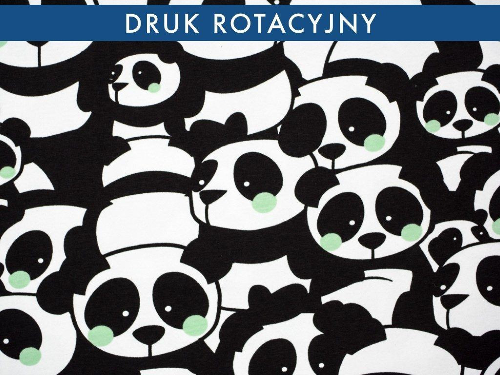 PANDY / mięta  DRUK ROTACYJNY - single jersey TE210