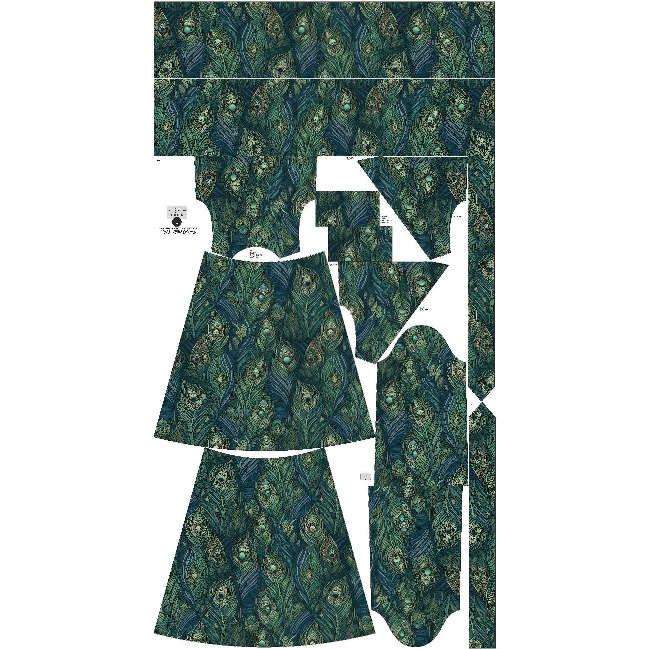 SUKIENKA KOPERTOWA Z FALBANKĄ (ABELLA) - ANIMAL SKIN wz.15 - zestaw do uszycia 