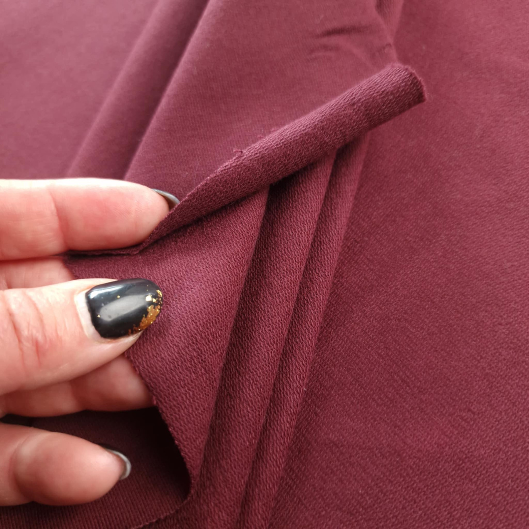 Dresówka pętelkowa PREMIUM - BAKŁAŻAN (AUBERGINE )