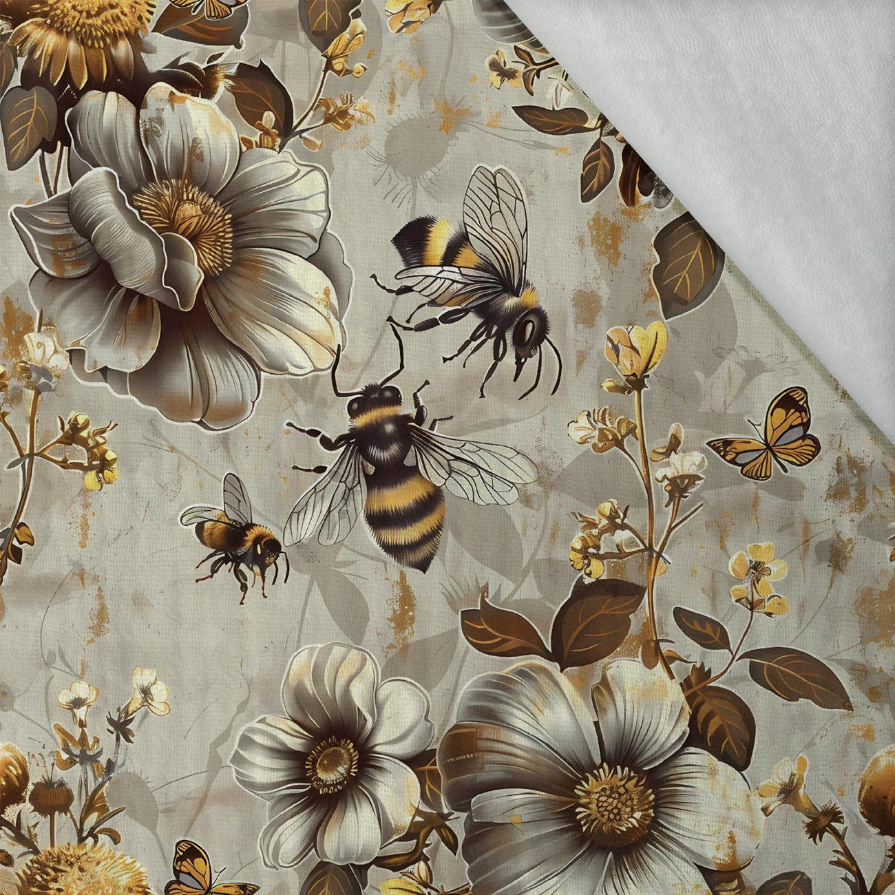 BEES & FLOWERS - Muślin bawełniany