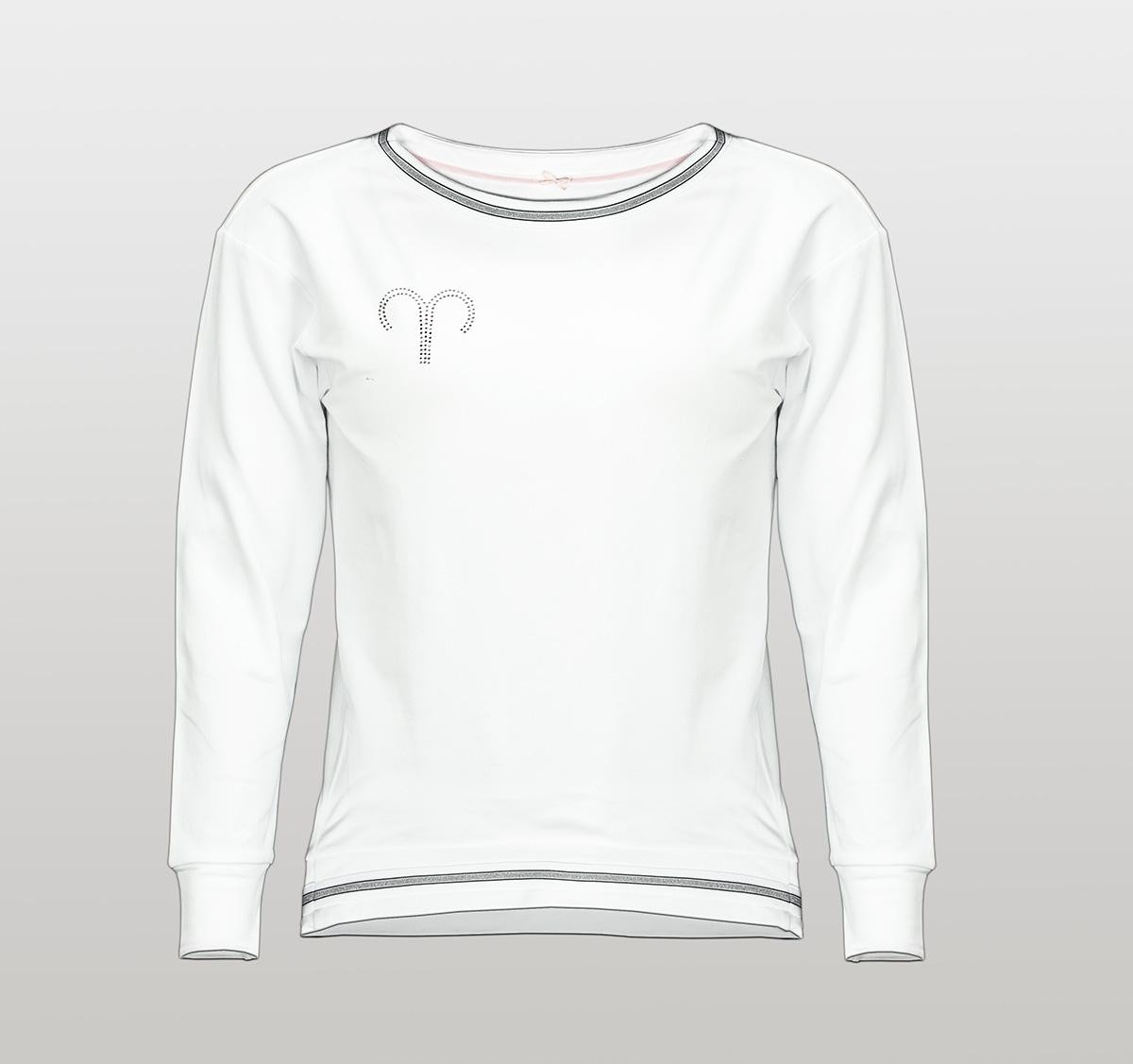 Bluza damska z kryształkową aplikacją "KELLY" - biały L-XL - zestaw do uszycia 