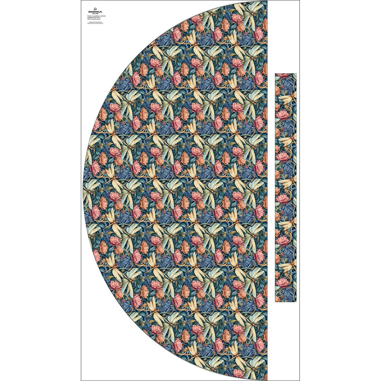 Panel na spódnicę "MAXI" - krepa/ Butterfly & flowers wz.11