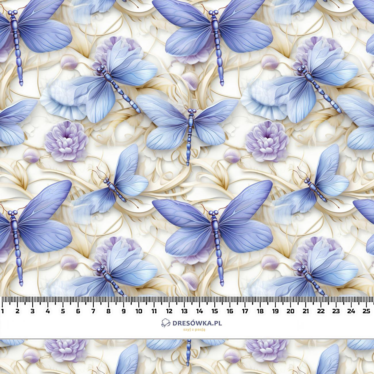 Butterfly & Flowers wz.15 - single jersey 
