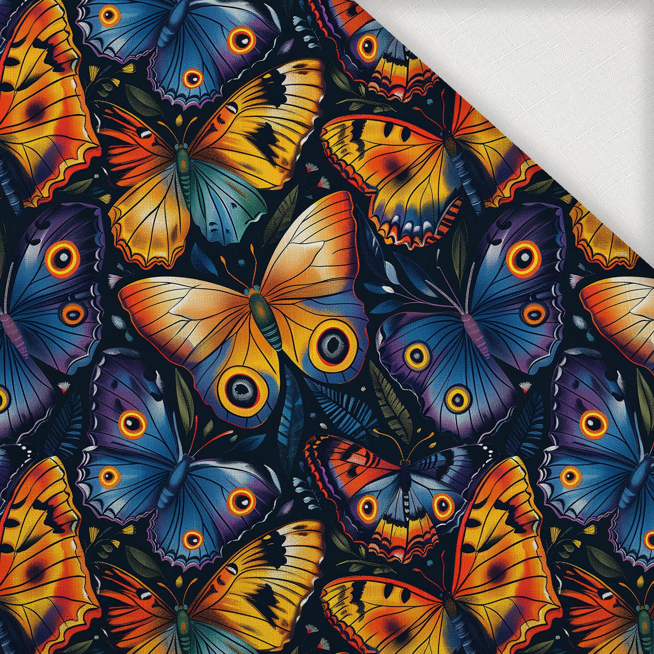 Butterfly & Flowers wz.7 - Tkanina na obrusy
