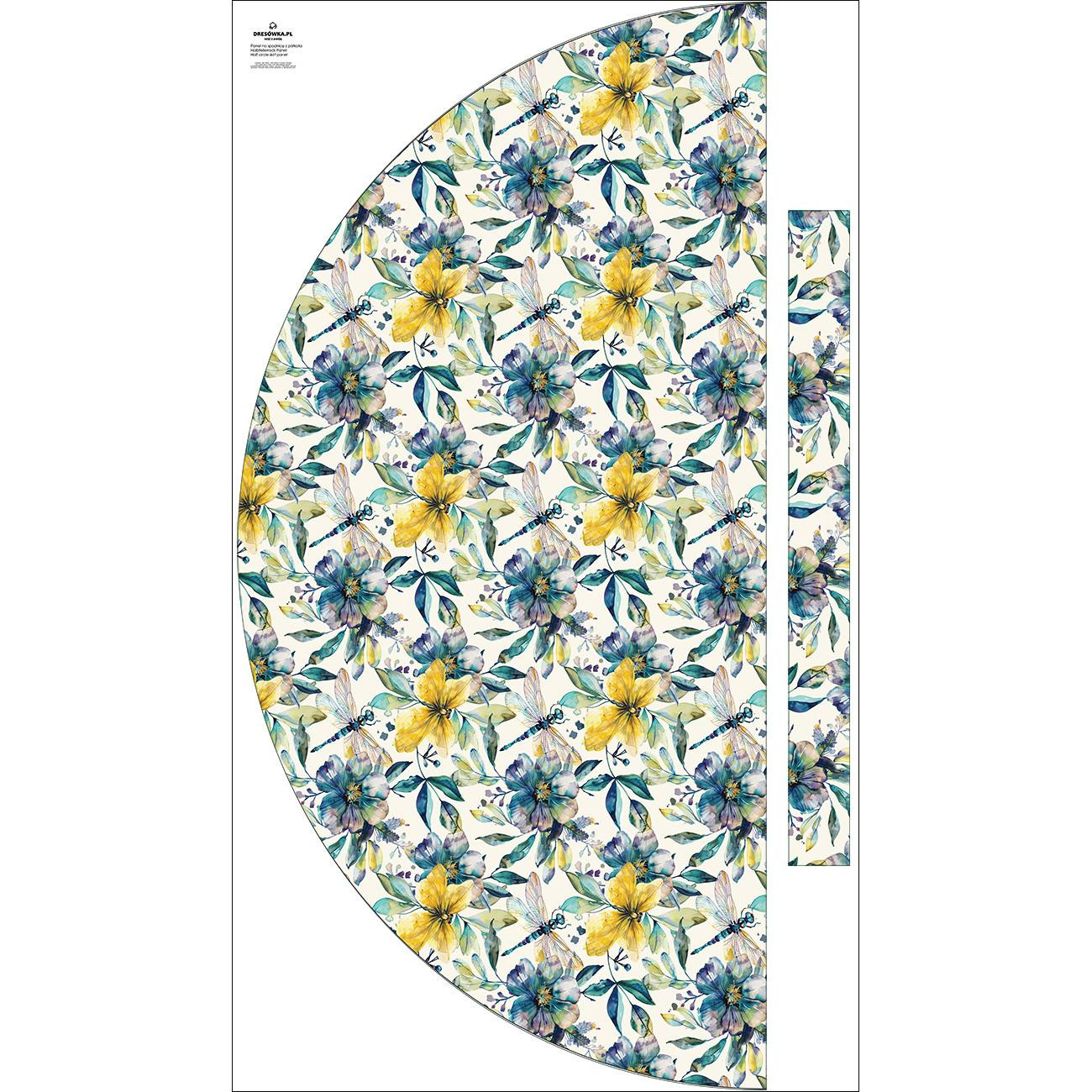 Panel na spódnicę z półkoła "MAXI" - Butterfly flowers wz.8