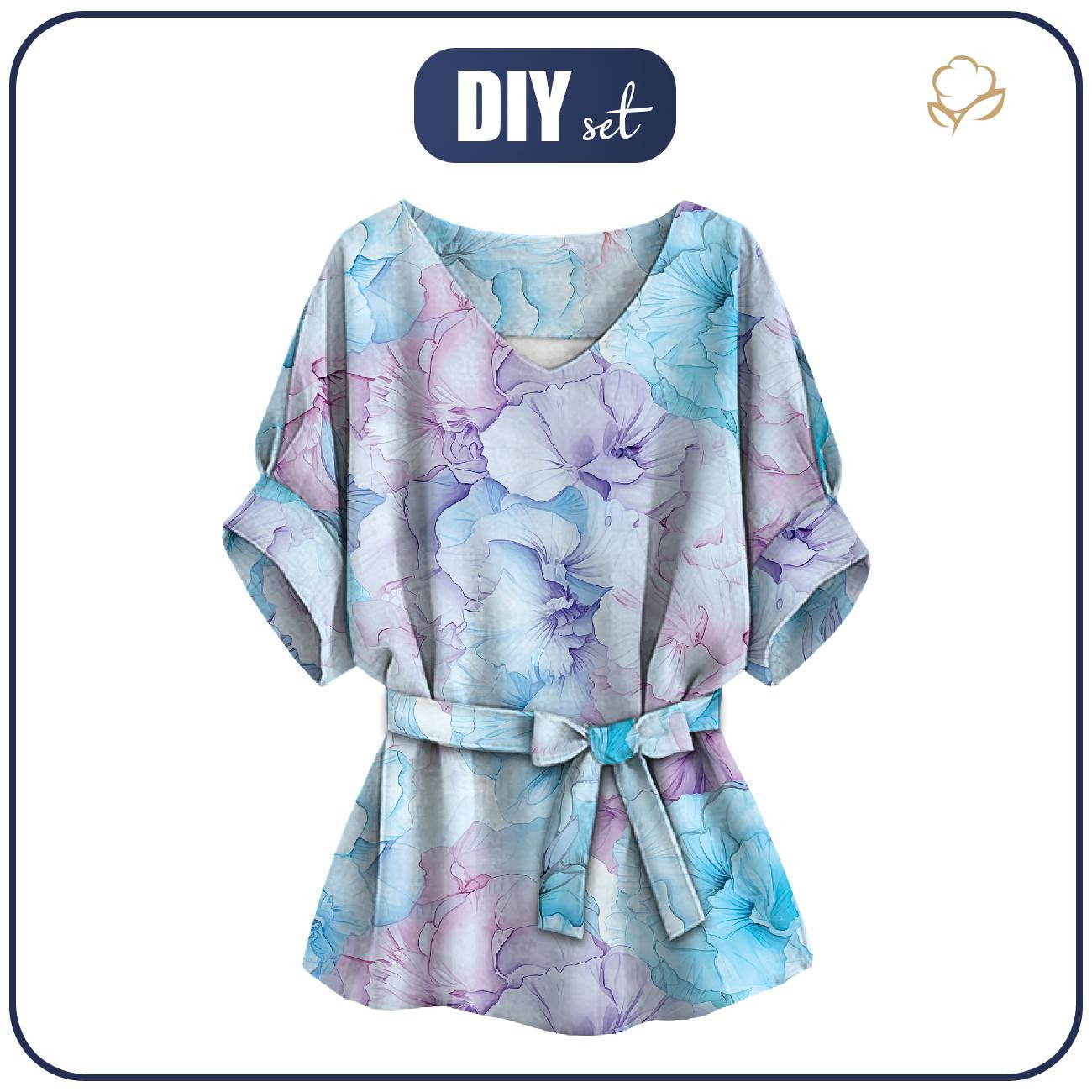 BLUZKA TYPU KIMONO - ALCOHOL PASTEL WZ.3 - zestaw do uszycia 