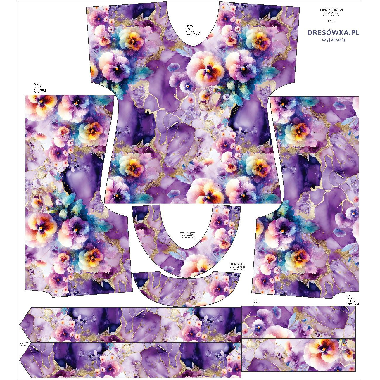 BLUZKA TYPU KIMONO - ALCOHOL PASTEL WZ.4 - zestaw do uszycia 