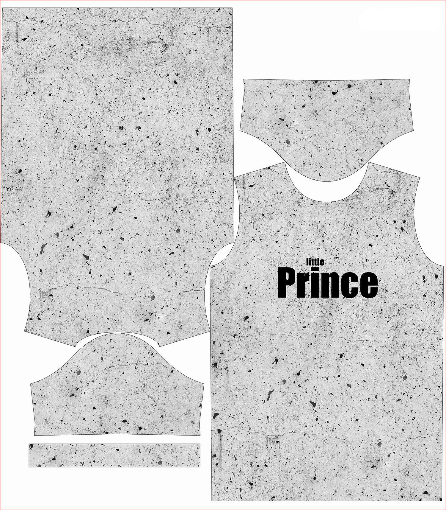 DZIECIĘCY T-SHIRT- LITTLE PRINCE / beton - single jersey (92/98)