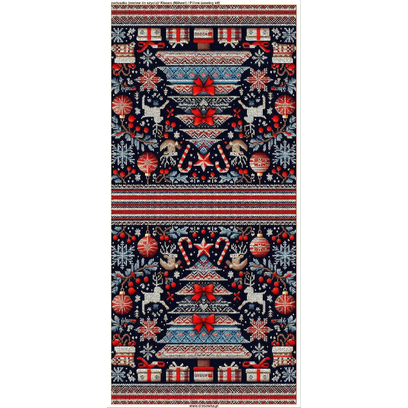 PODUSZKA 45X45 - CHRISTMAS SWEATER wz.2 - welur tapicerski - zestaw do uszycia
