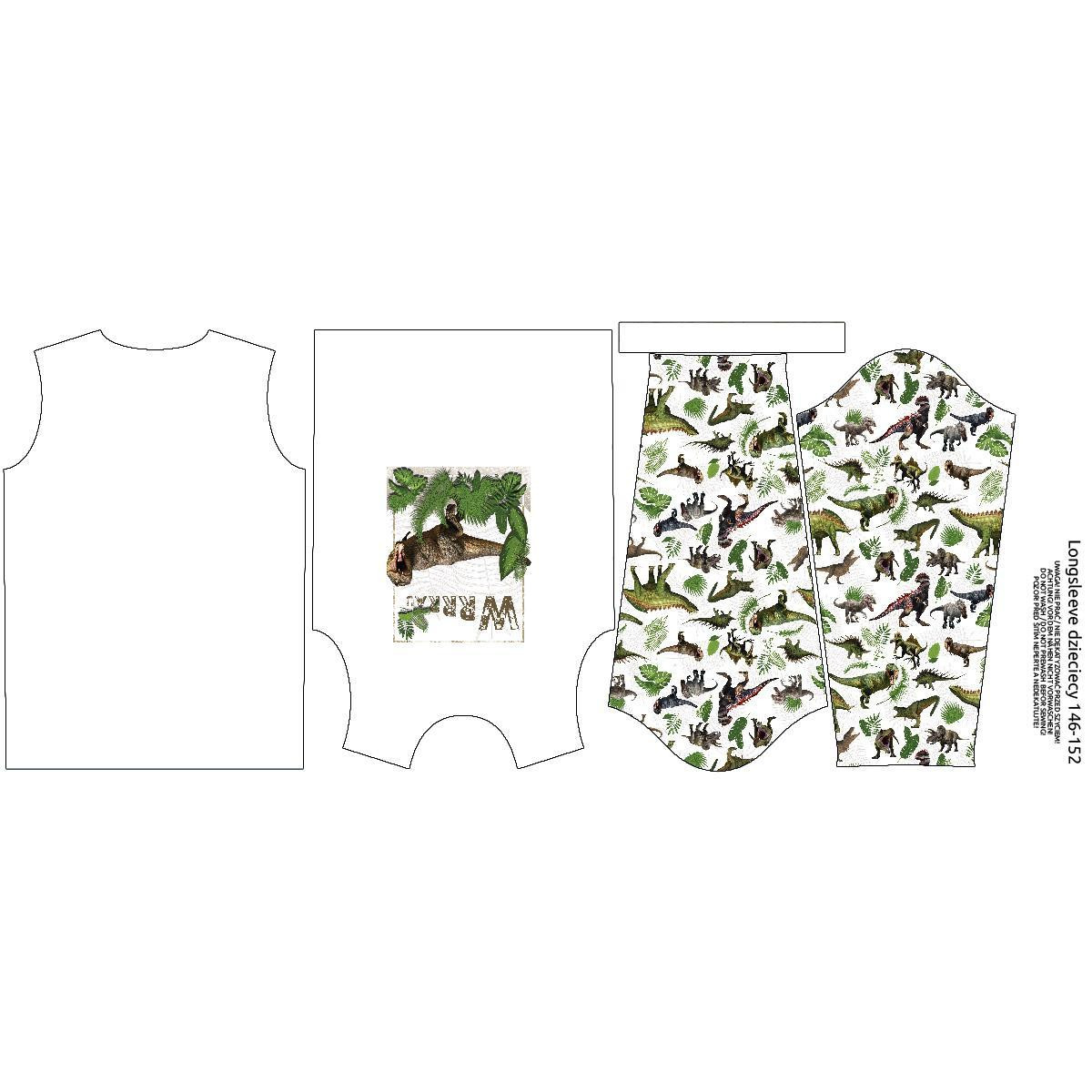LONGSLEEVE -  DINO ROŚLINY - single jersey (122/128)
