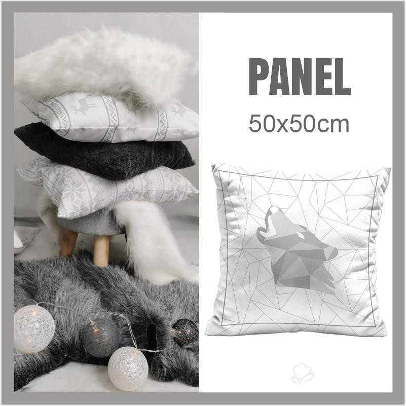PANEL PODUSZKOWY - GEOMETRYCZNY WILK (ADVENTURE) / biały lód