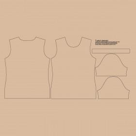 T-SHIRT DAMSKI XS - HAZELNUT / beż - single jersey 