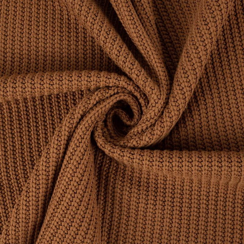 KARMELOWY - Dzianina swetrowa bawełniana  505g
