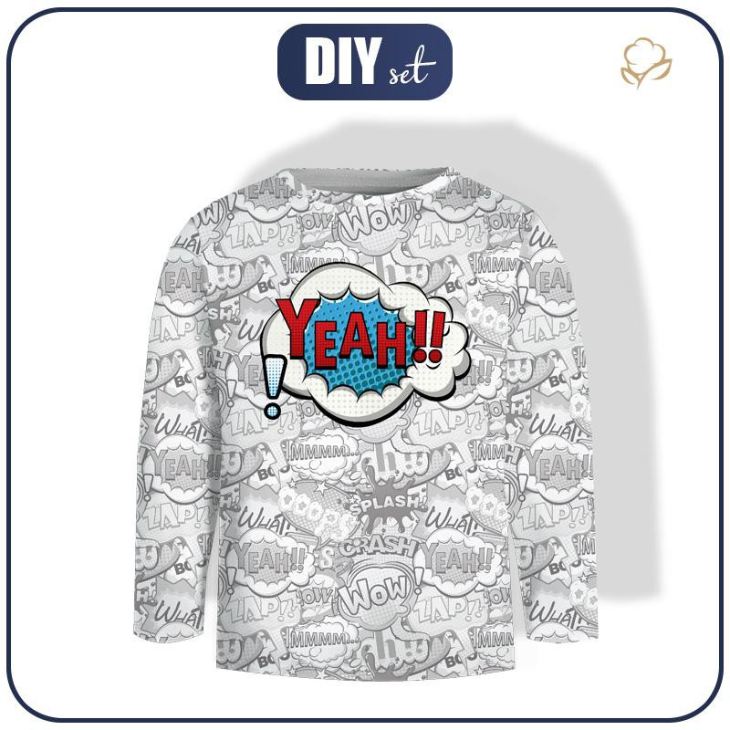 Longsleeve - KOMIKS / yeah (niebiesko - czerwony) - zestaw do uszycia