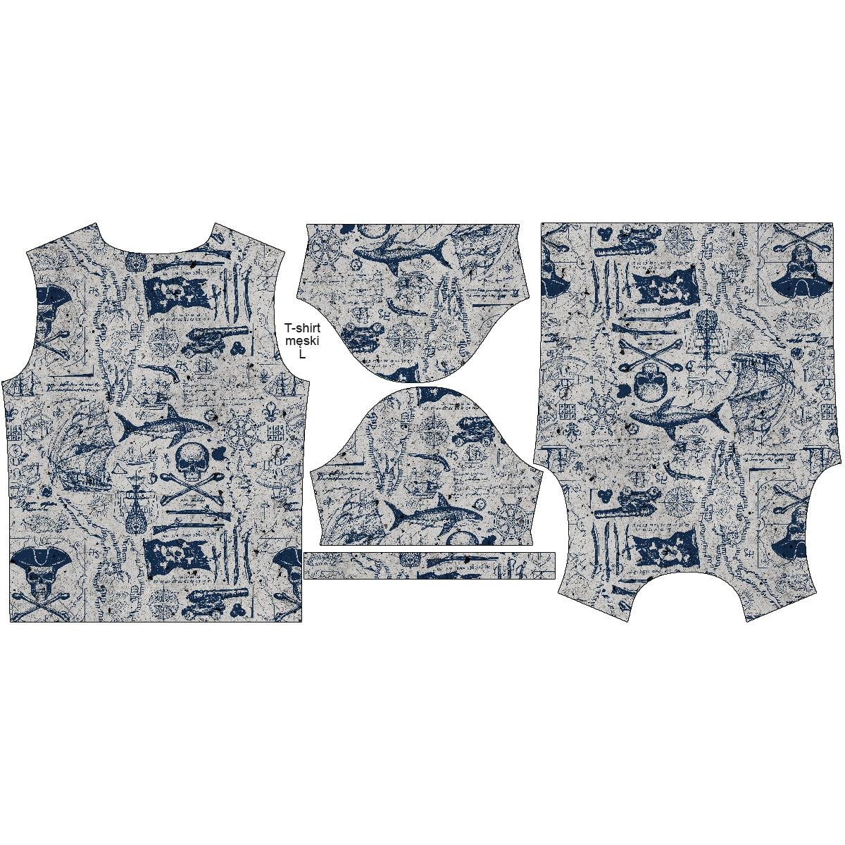 T-SHIRT MĘSKI - PIRACKA PRZYGODA / beton - single jersey
