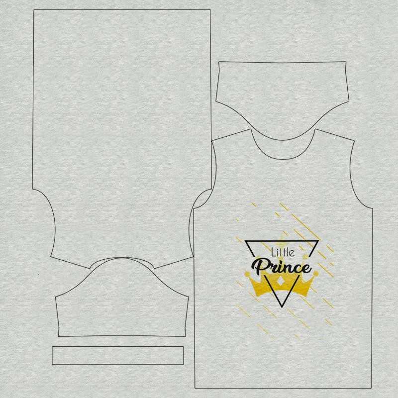 T-SHIRT DZIECIĘCY - LITTLE PRINCE / M-01 melanż jasnoszary - single jersey