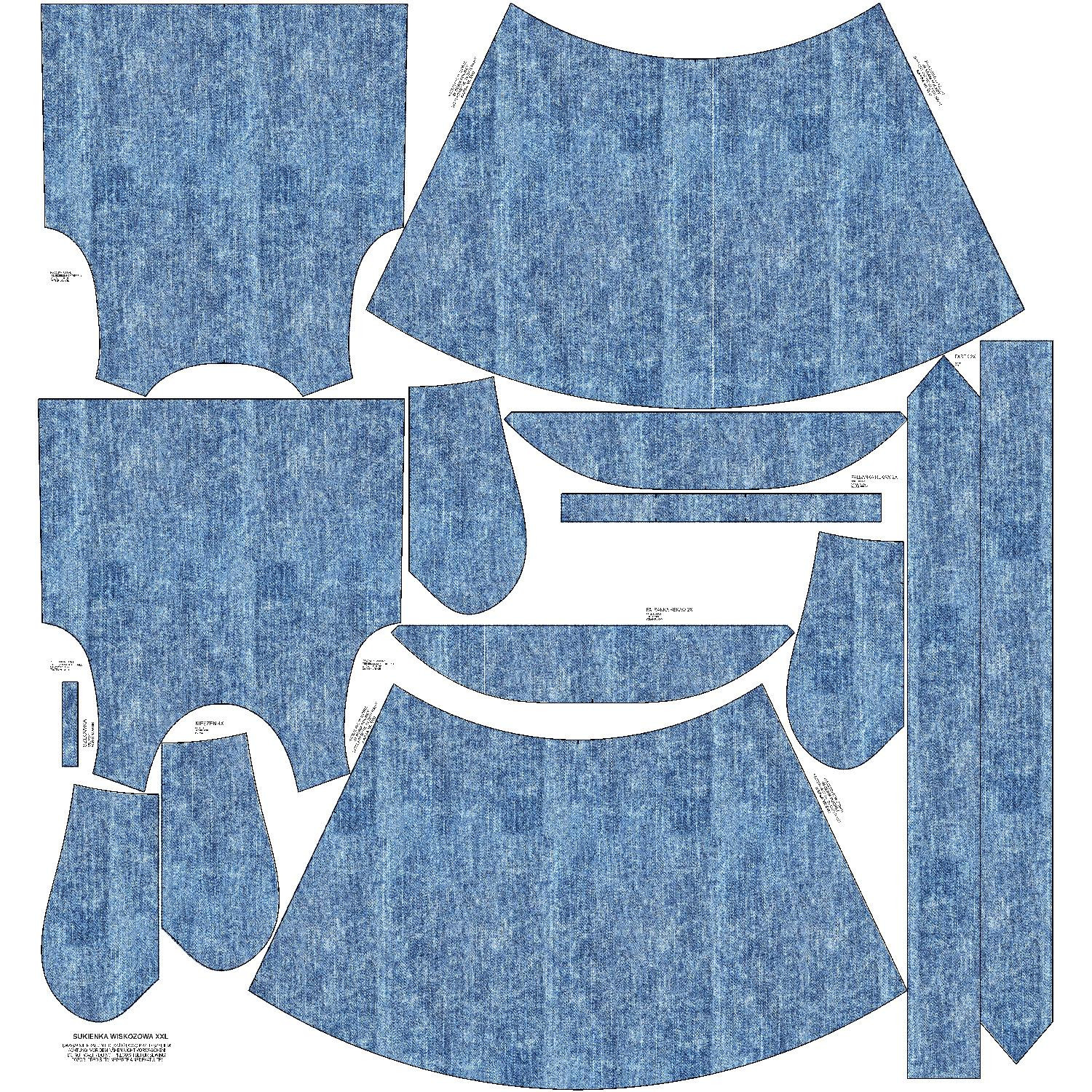 SUKIENKA "EMMA" - PRZECIERANY JEANS (niebieski) - Jersey wiskozowy z elastanem