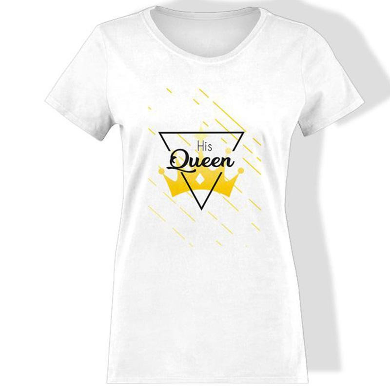 T-SHIRT DAMSKI - HIS QUEEN - single jersey