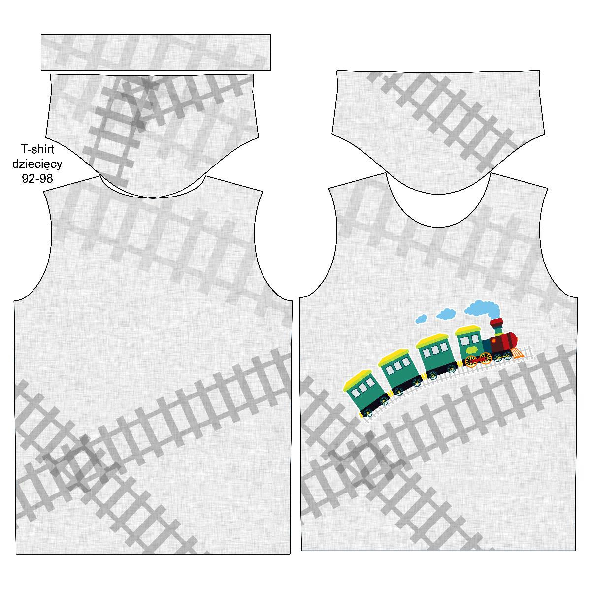 T-SHIRT DZIECIĘCY - LOKOMOTYWA (pociąg) / acid (szary) - single jersey