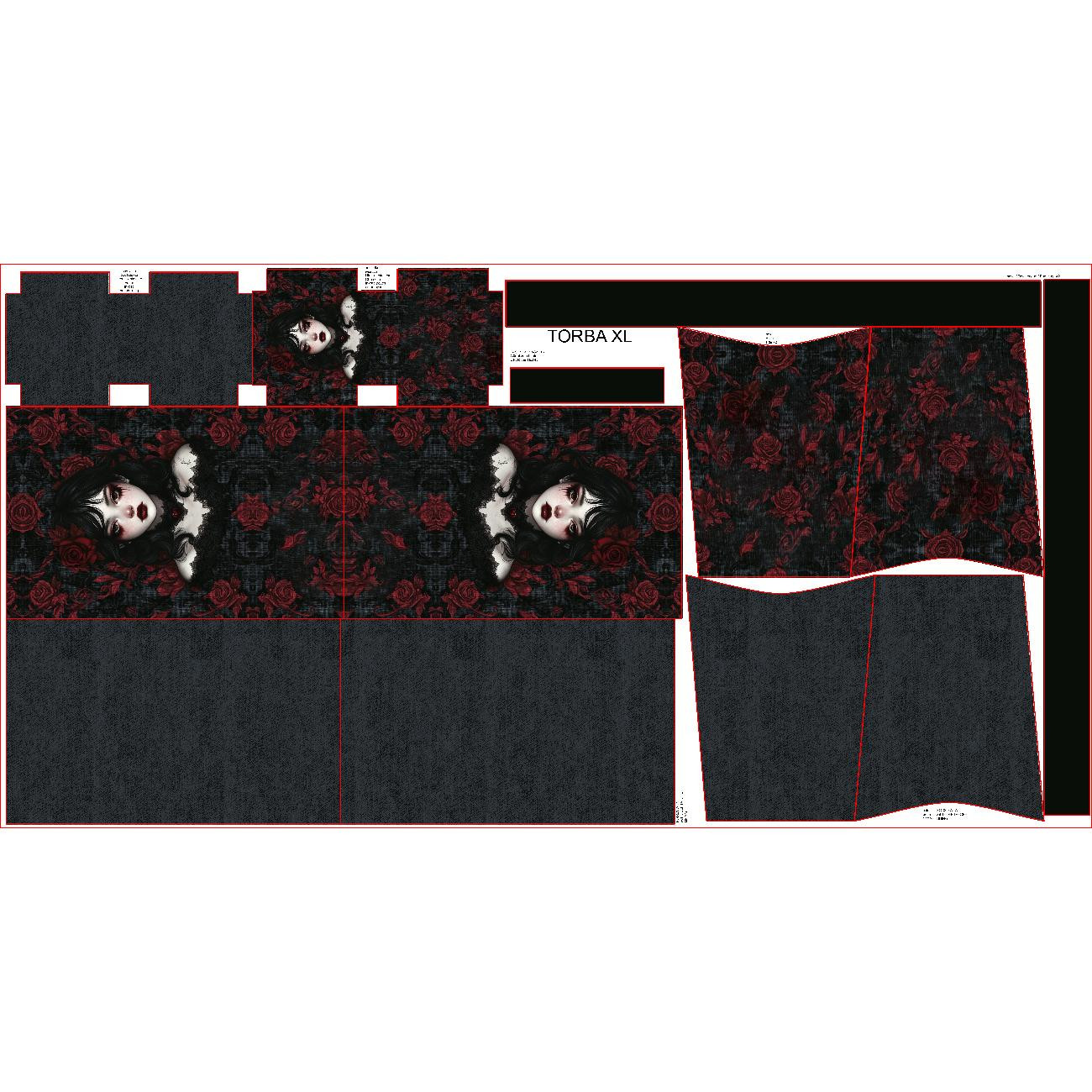 Torba XL z saszetką 2 w 1 - VALENTINE'S DAY / GIRL - zestaw do uszycia