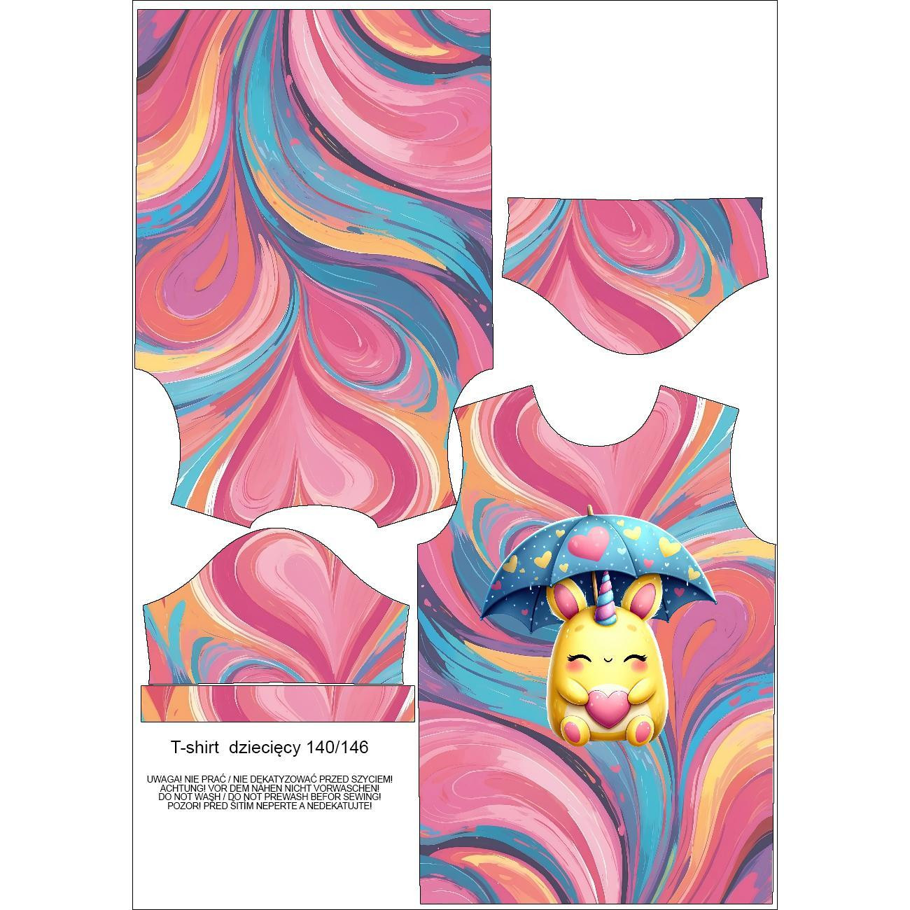 T-SHIRT DZIECIĘCY - VALENTINE'S DAY / MONSTER 2 - zestaw do uszycia (116/122)