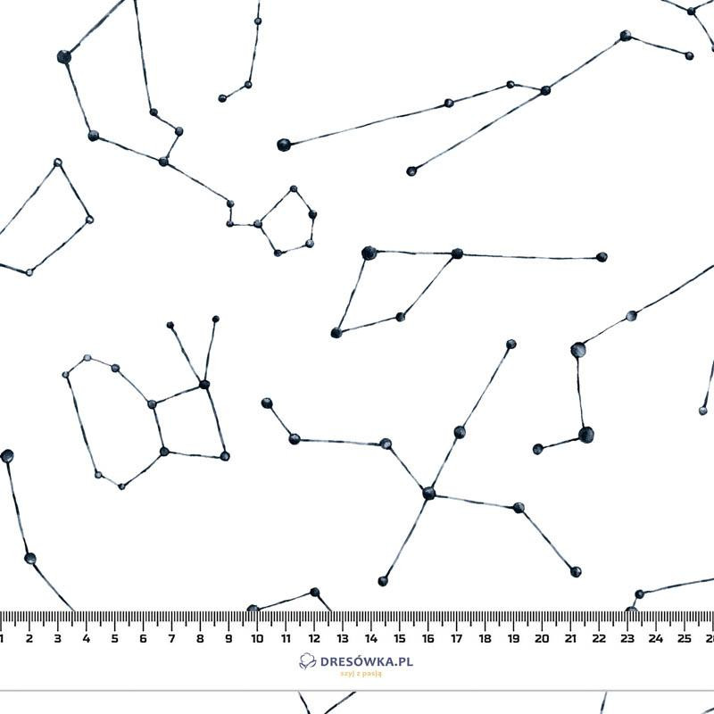 KONSTELACJE wz. 2 (GALAKTYCZNE ZWIERZĘTA) / biały - dresówka pętelkowa