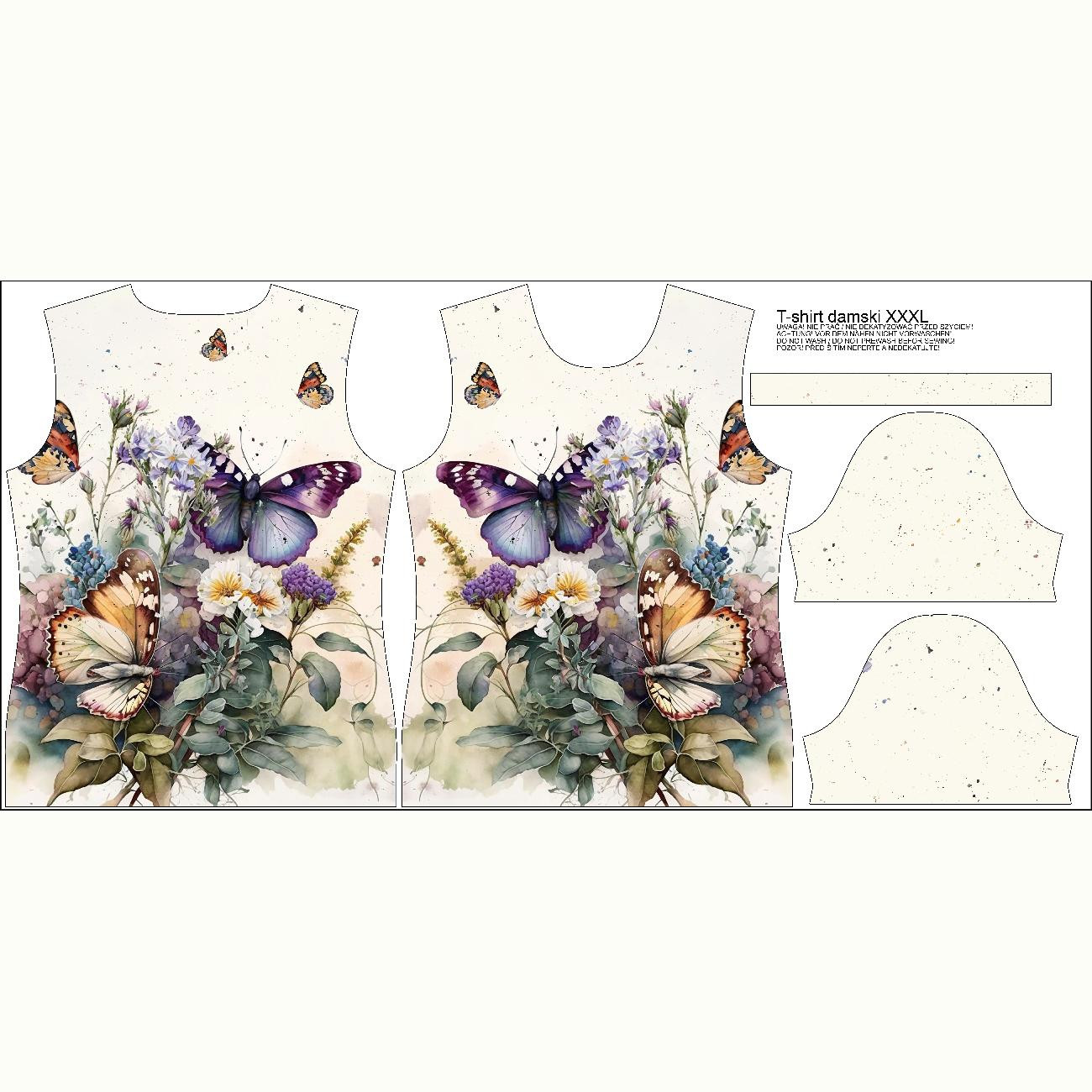 T-SHIRT DAMSKI - BEAUTIFUL BUTTERFLY WZ. 2 - zestaw do uszycia