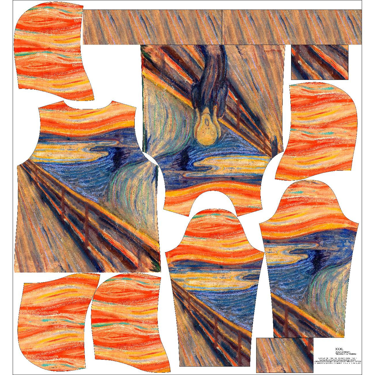 BLUZA DAMSKA (POLA) CLASSIC Z KAPTUREM - KRZYK (Edvard Munch) - zestaw do uszycia
