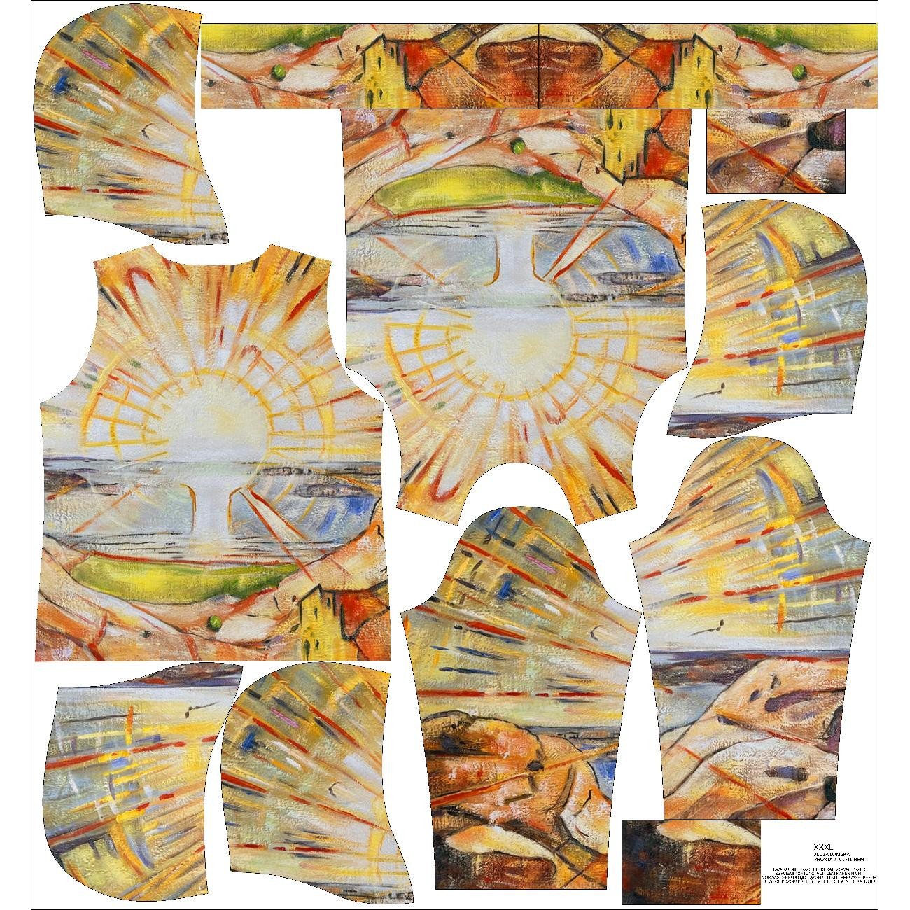 BLUZA DAMSKA (POLA) CLASSIC Z KAPTUREM - SŁOŃCE (Edvard Munch) - zestaw do uszycia