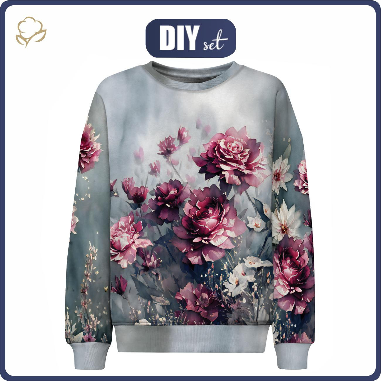 DZIECIĘCA BLUZA (NOE) - VINTAGE FLOWERS WZ. 4 - zestaw do uszycia