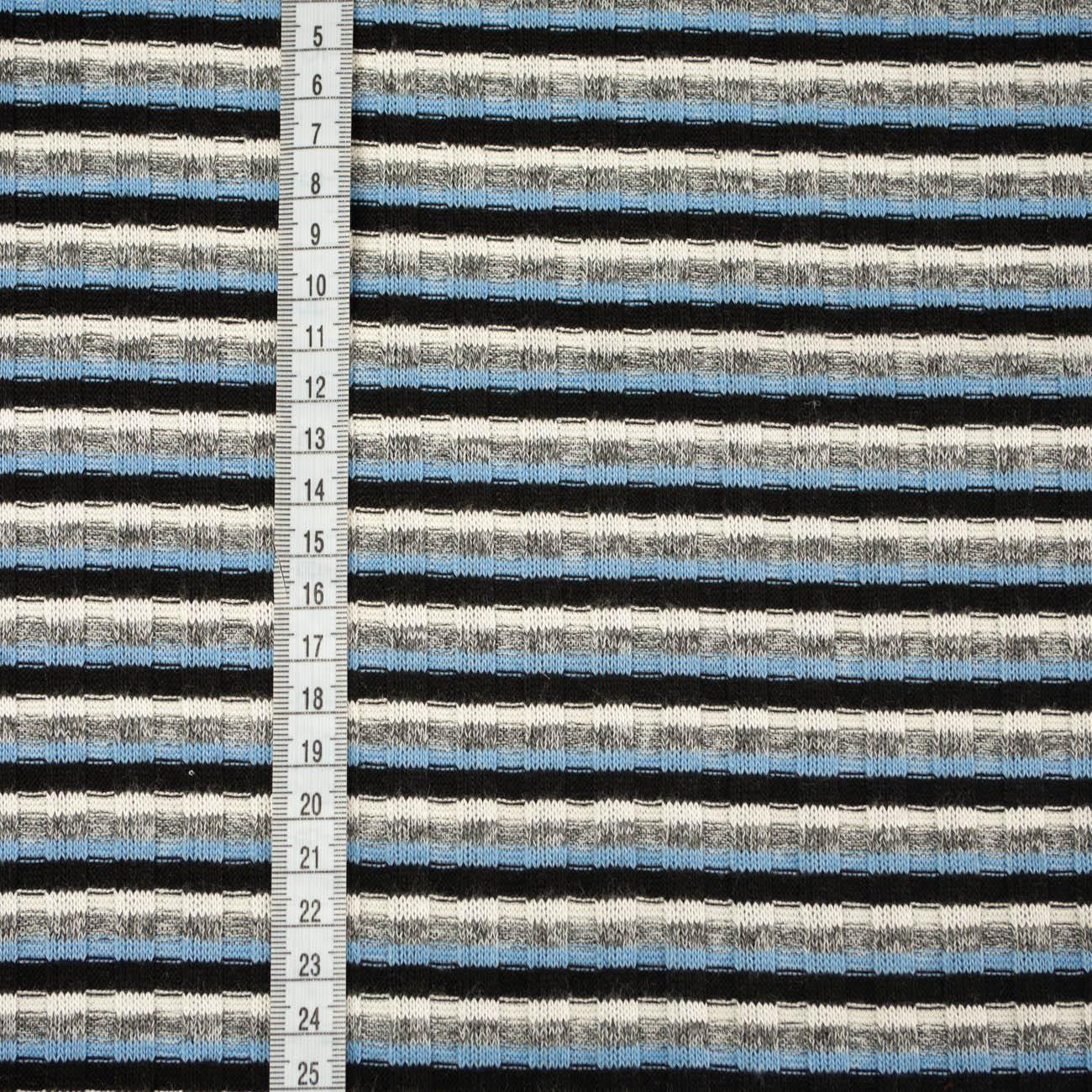 PASY / niebieski - cienka dzianina swetrowa prążkowana