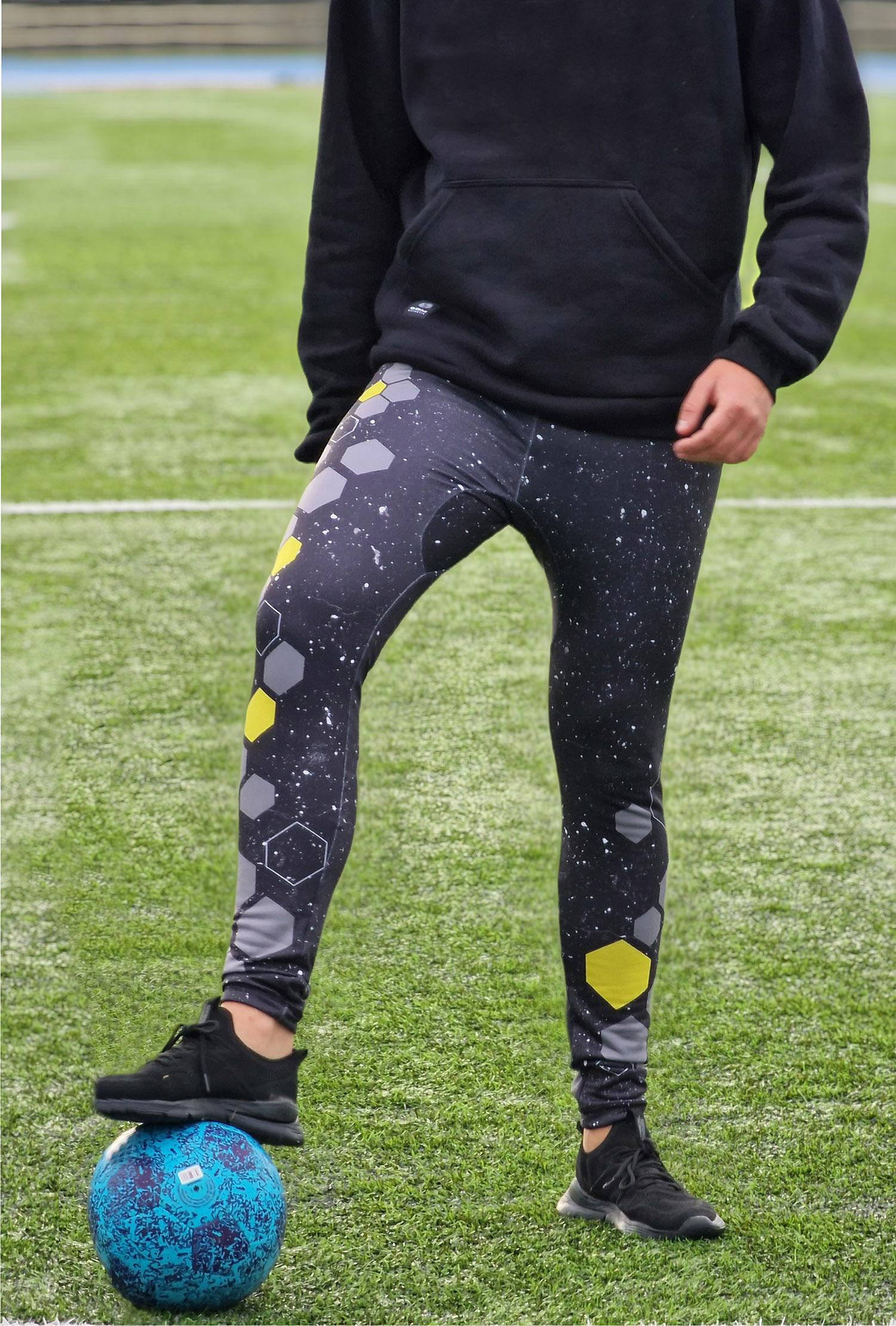 THERMO LEGGINSY MĘSKIE (JACK) - BLUE SPLATTER - zestaw do uszycia