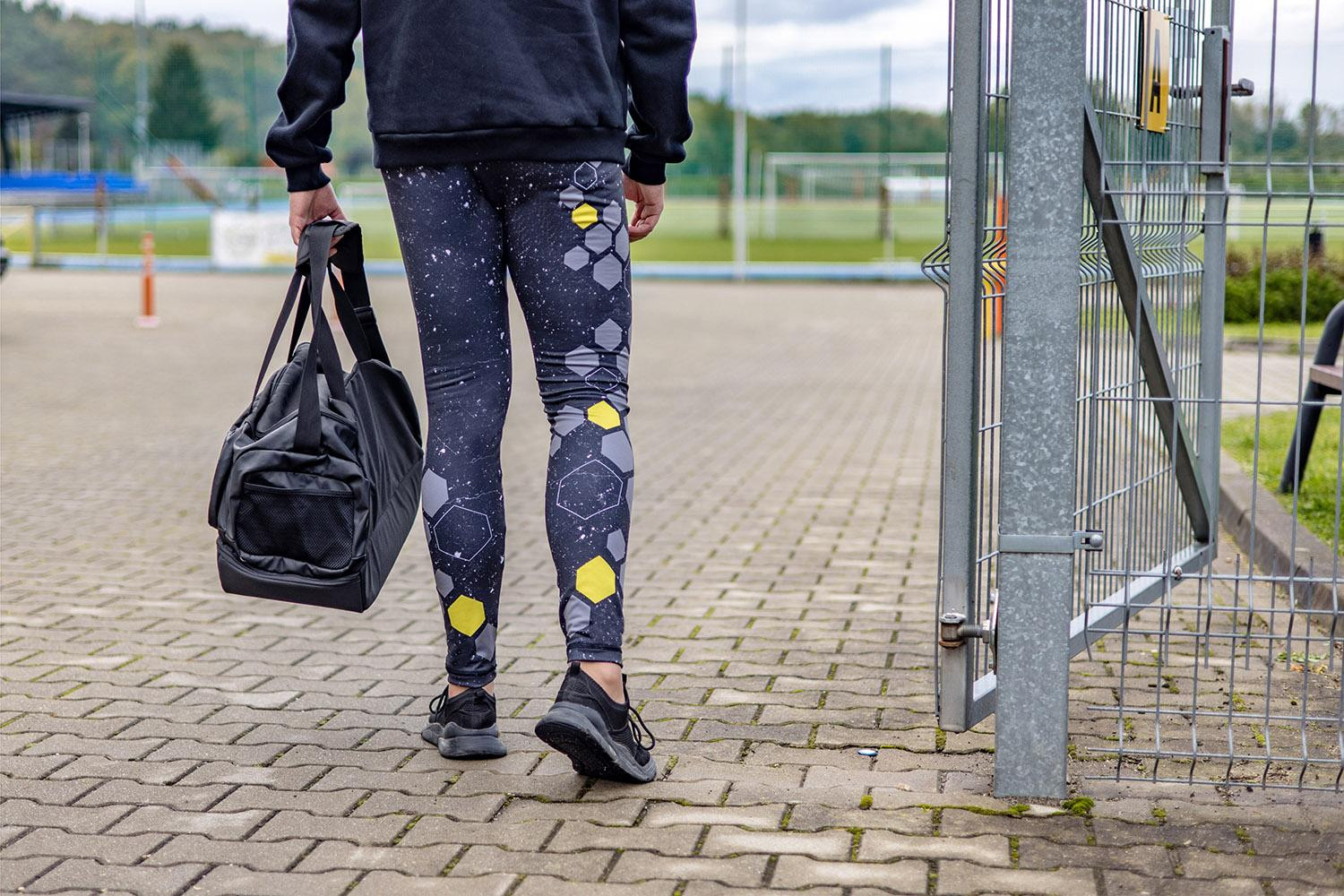 THERMO LEGGINSY MĘSKIE (JACK) - BLUE SPLATTER - zestaw do uszycia