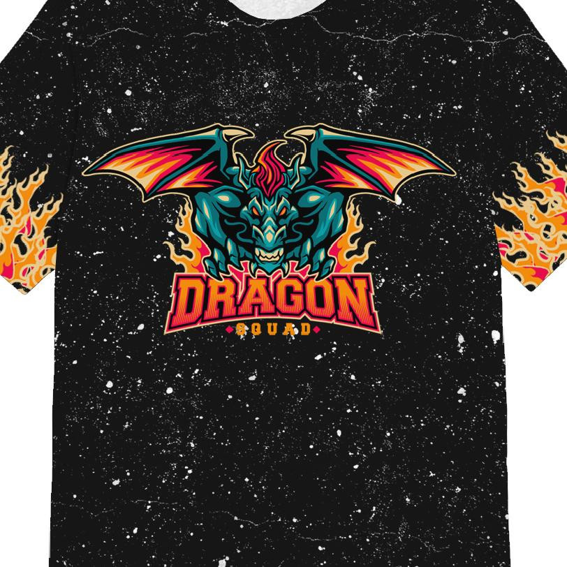 T-SHIRT DZIECIĘCY - DRAGON WZ. 1 / czarny - single jersey ITY