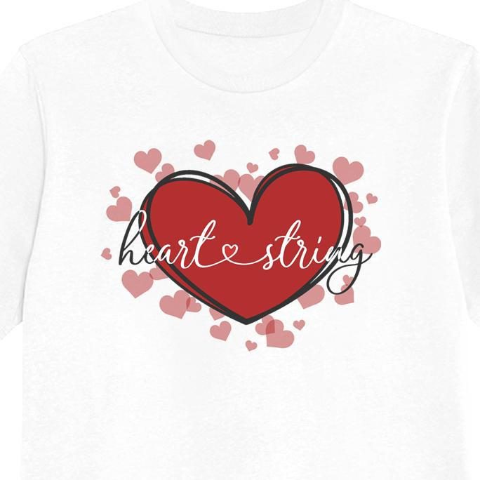 T-SHIRT DZIECIĘCY - HEART STRING (HAPPY VALENTINE’S DAY) - single jersey