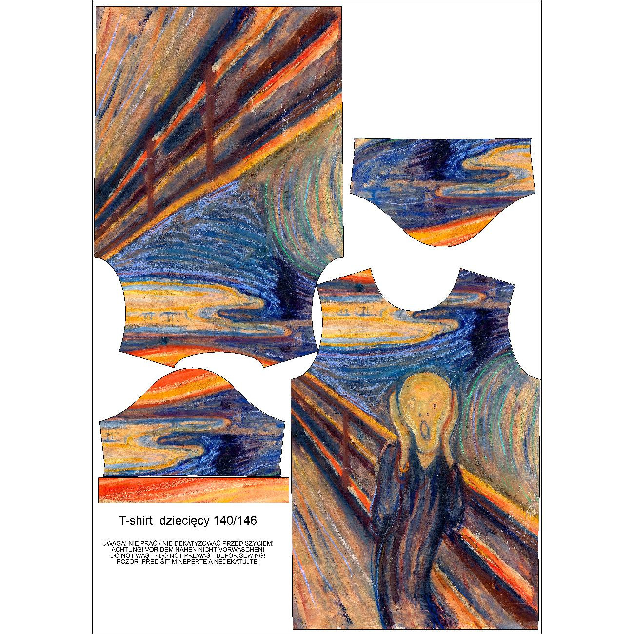 T-SHIRT DZIECIĘCY - KRZYK (Edvard Munch) - zestaw do uszycia