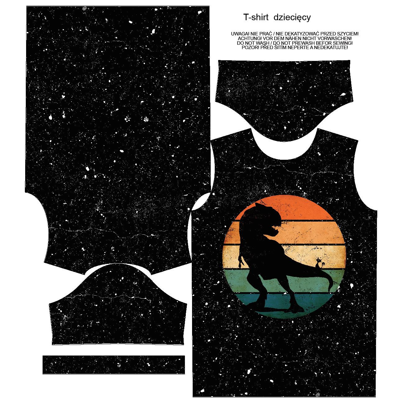 T-SHIRT DZIECIĘCY - TYRANOZAUR / czarny - single jersey ITY