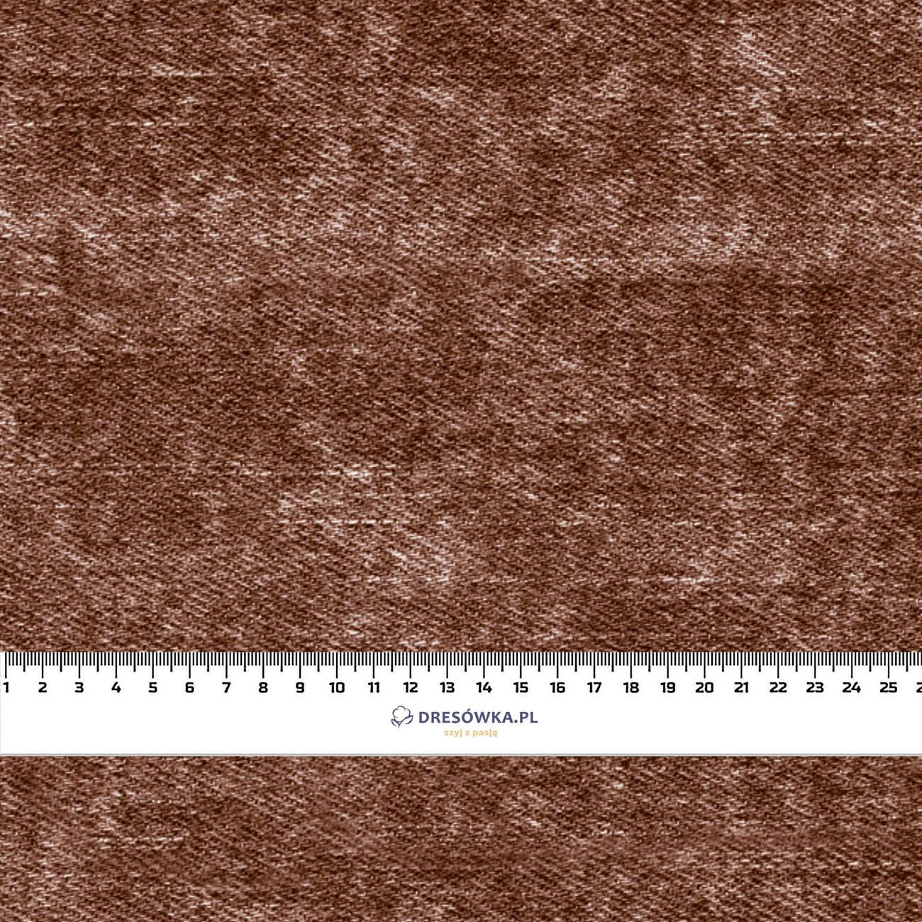 PRZECIERANY JEANS (brązowy) - tkanina bawełniana