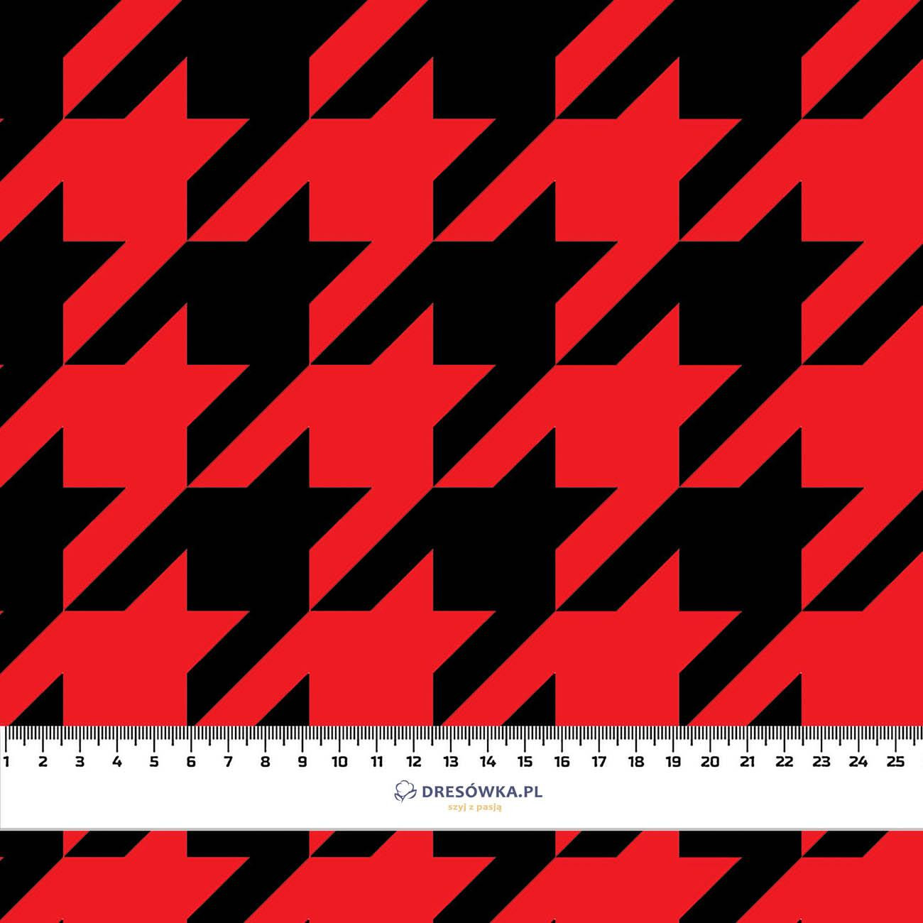 CZARNA PEPITKA (duża) / czerwony - single jersey 120g