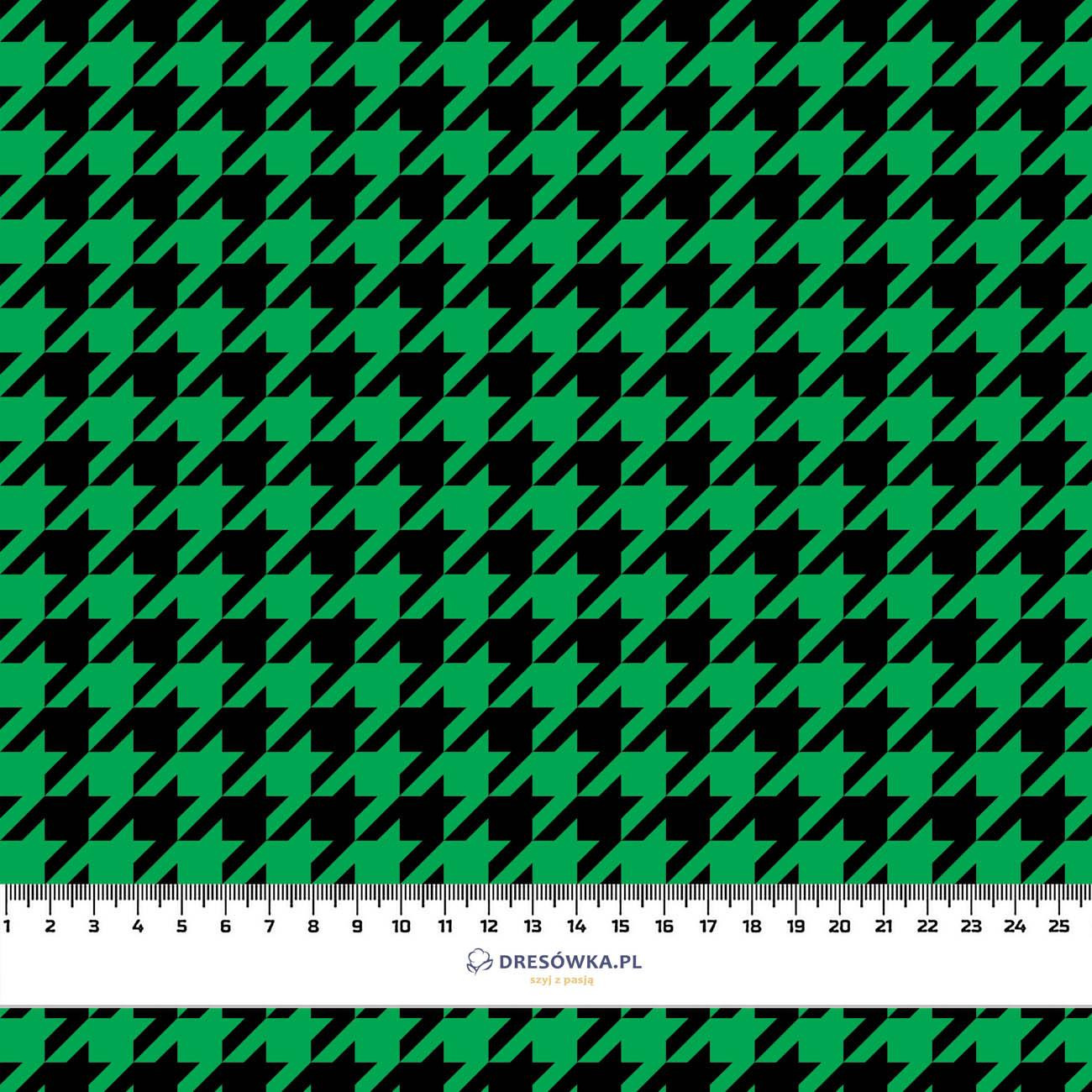 CZARNA PEPITKA / zielony - single jersey 120g