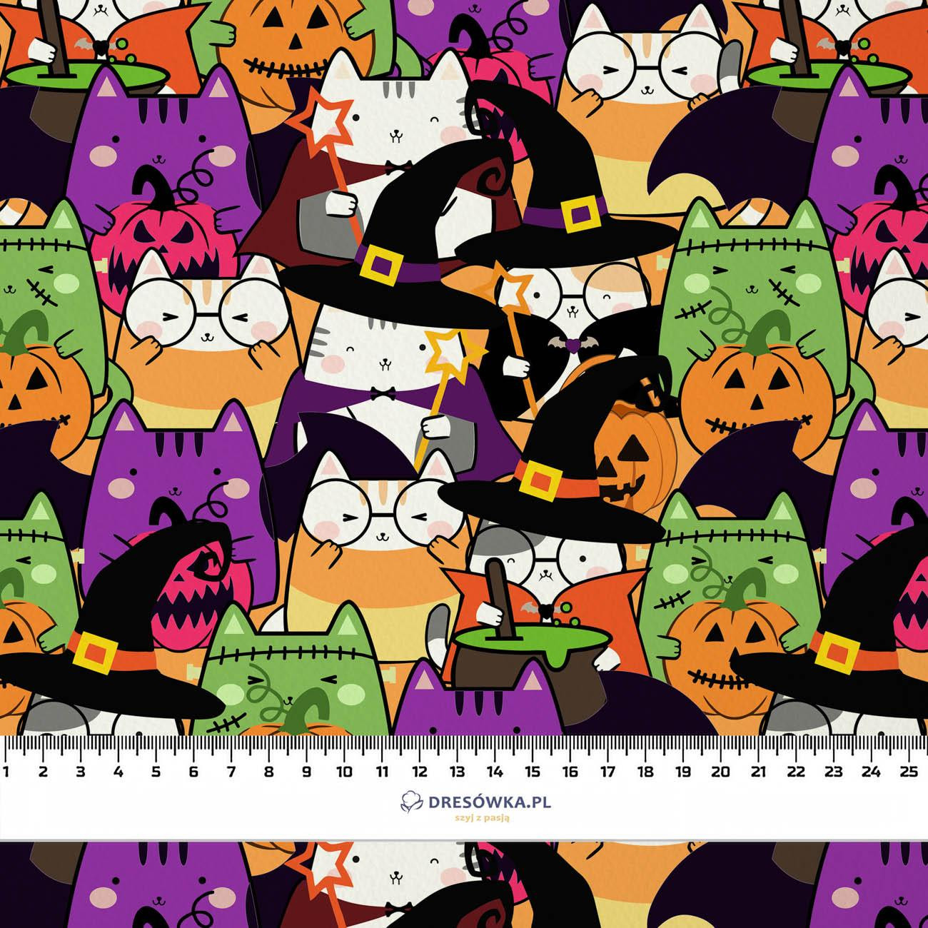 HALLOWEEN CATS WZ. 2- Welur tapicerski