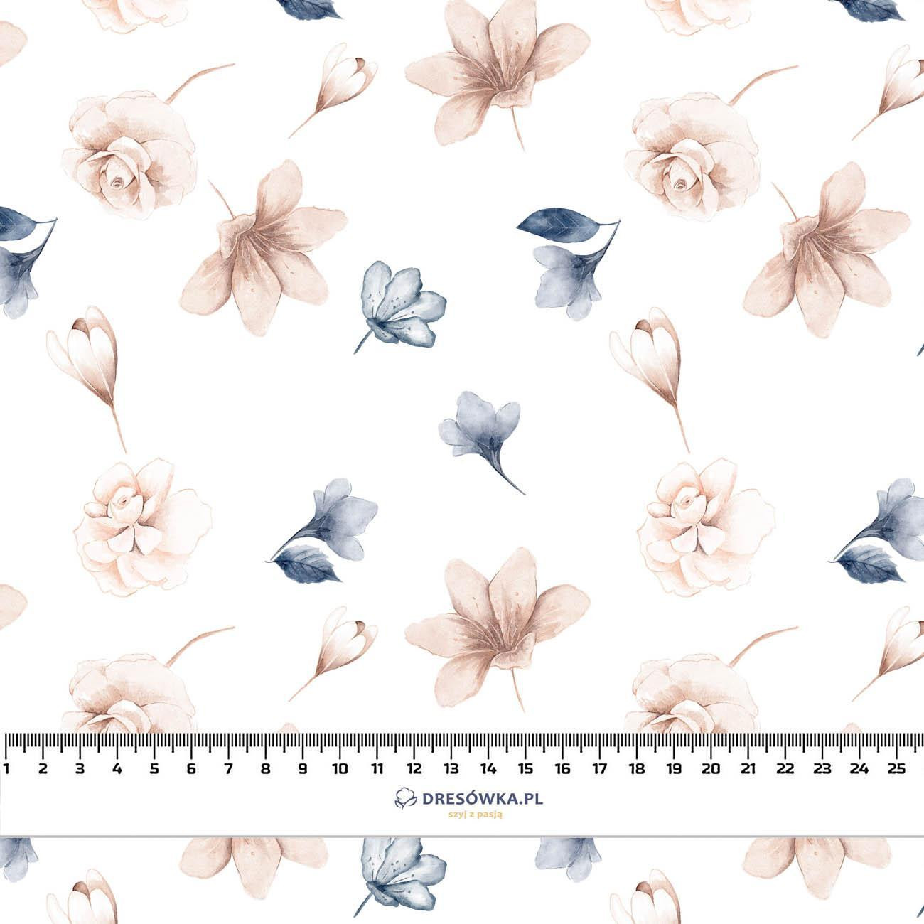 RETRO FLOWERS WZ. 6 - tkanina wiskozowa