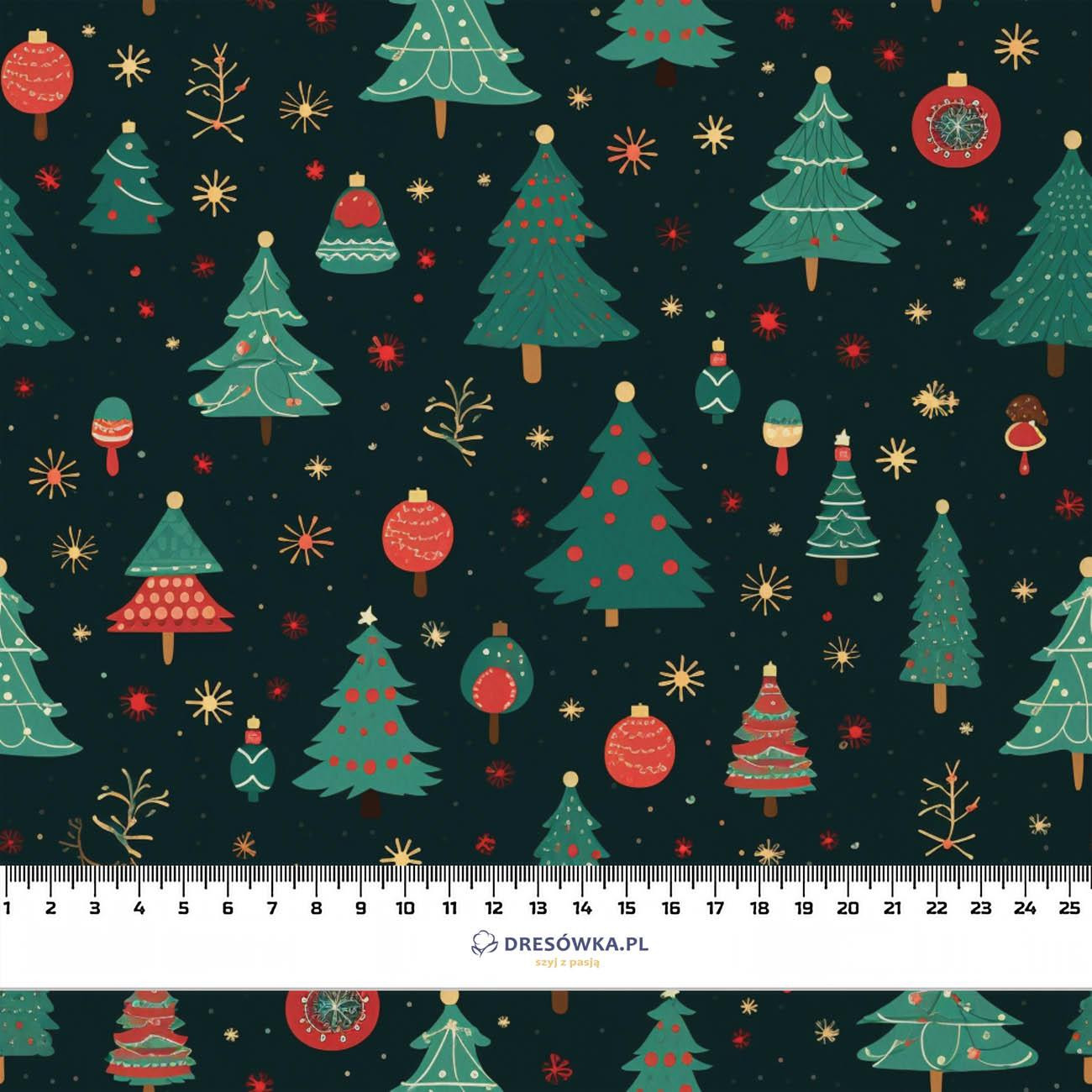 CHRISTMAS TREE WZ. 1 - PERKAL tkanina bawełniana