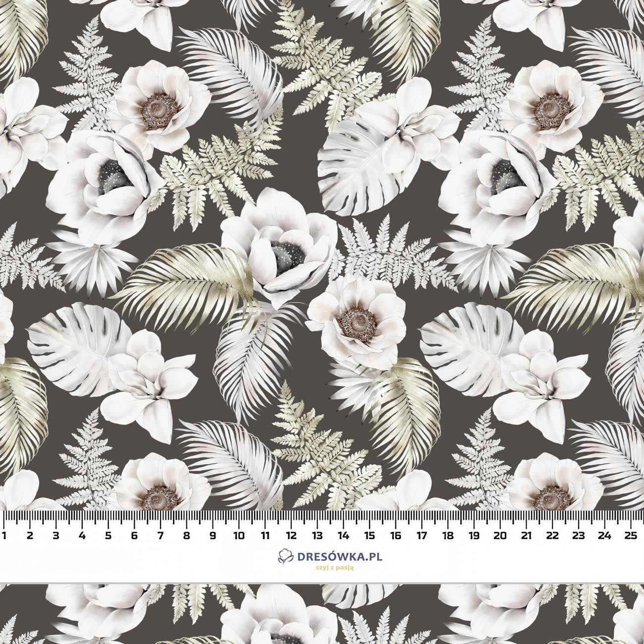 WHITE FLOWERS WZ. 2- Welur tapicerski