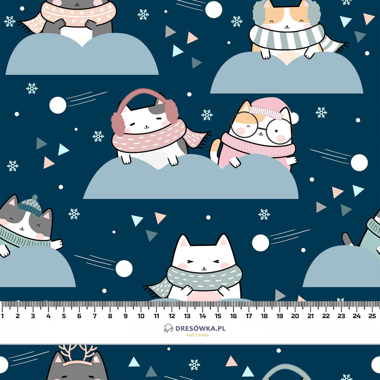 WINTER CATS WZ. 1- Welur tapicerski