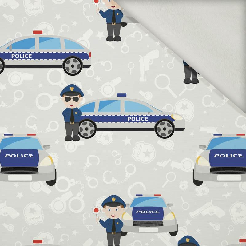 POLICJA / jasnoszary - dresówka z miśkiem / polar alpejski