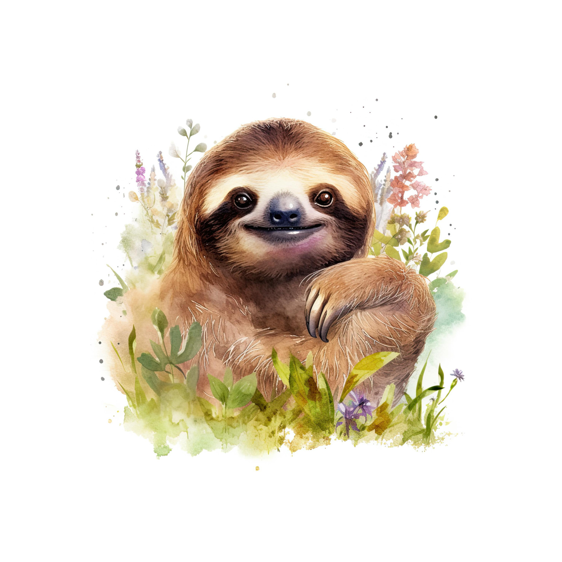 WATERCOLOR SLOTH WZ. 2 - panel (60cm x 50cm)